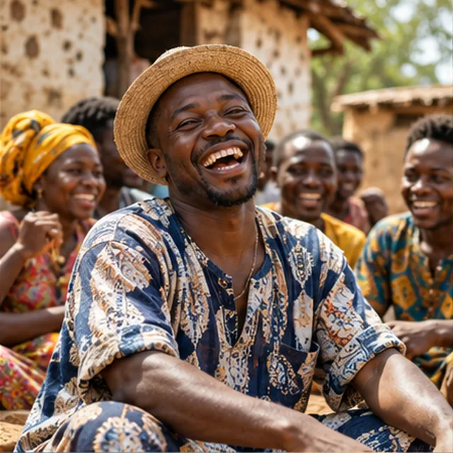 Groupe guinéen partageant un moment de comédie