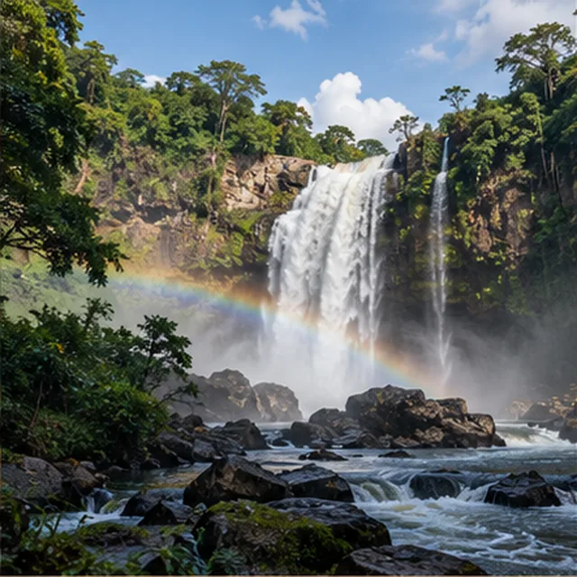 Paysage naturel et cascade en Guinée