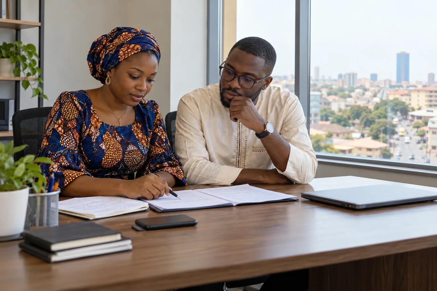 Entrepreneurs guinéens préparant un partenariat numérique à Conakry