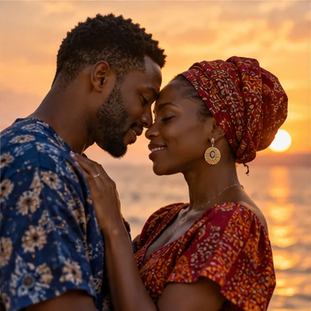 Couple guinéen dans une scène romantique